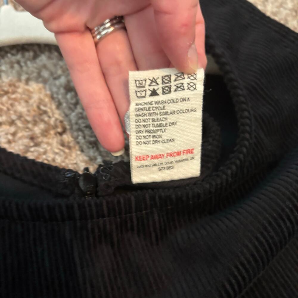 Lucy & Yak Black Corduroy Pinafore Jumpsuit - Picture 14 of 16